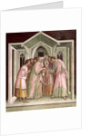 Judas Receiving Payment for his Betrayal, from a series of Scenes of the New Testament by Barna da Siena
