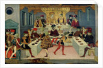 The Story of Alatiel Tavoli: detail of the banquet by Master of the Jarves Chest