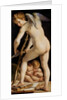 Cupid Carving a Bow, 1533/34 by Parmigianino