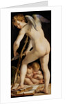 Cupid Carving a Bow, 1533/34 by Parmigianino