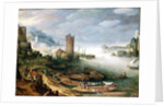 River Scene with a Ruined Tower by Paul Brill or Bril