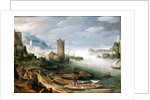 River Scene with a Ruined Tower by Paul Brill or Bril