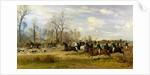 Emperor Franz Joseph I of Austria hunting to hounds with the Countess Larisch in Silesia, 1882 by Emil Adam