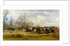 Emperor Franz Joseph I of Austria hunting to hounds with the Countess Larisch in Silesia, 1882 by Emil Adam