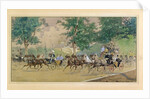 Carriage Driving near the Rotunda, Vienna by Austrian School