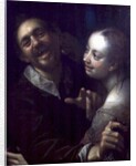 A Laughing Couple, self portrait of the artist with his wife, 1596 by Johann or Hans von Aachen