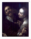 A Laughing Couple, self portrait of the artist with his wife, 1596 by Johann or Hans von Aachen