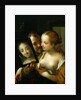 Laughing Couple with a mirror, 1596 by Johann or Hans von Aachen