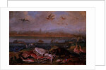 Creatures from the four continents in a landscape with a view of Canton in the background by Ferdinand van Kessel