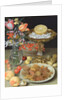 Still life with flowers and dessert by Georg Flegel