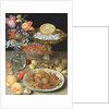 Still life with flowers and dessert by Georg Flegel