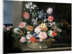 Flowers in a Basket, 1650-56 by Jan van den Hecke