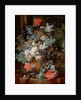 Bouquet of Flowers in a Landscape by Jan van Huysum