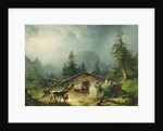 Alpine hut in Rainy Weather, 1850 by Friedrich Gauermann