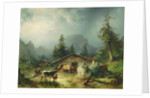 Alpine hut in Rainy Weather, 1850 by Friedrich Gauermann