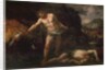 Hercules slays the giant Cacus and steals back the cattle of Geryon by Giambattista Langetti