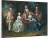Group portrait of the Harrach family playing backgammon by Johann Wilhelm Hoffnas