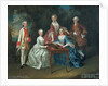 Group portrait of the Harrach family playing backgammon by Johann Wilhelm Hoffnas