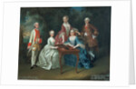 Group portrait of the Harrach family playing backgammon by Johann Wilhelm Hoffnas