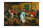 Peasant Wedding, 1568 by Pieter the Elder Bruegel