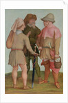 Three peasants, 16th or 17th century by Albrecht Durer or Duerer
