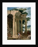 Landscape with ruins and a shepherd by Jean Lemaire