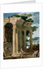 Landscape with ruins and a shepherd by Jean Lemaire