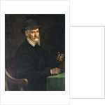 Portrait of Giulio Clovio, miniature artist, holding a miniature thought to be of the artist Lavinia Teerlinks, 1556 by Sofonisba Anguissola