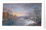 Ice Skating on the Stadtgraben in Brussels, 1649 by Robert van den Hoecke