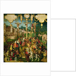 Crucifixion, central panel of the Mompelgarter Altarpiece by Matthias Gerung or Gerou