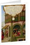 Jesus eating with the taxpayers and sinners section of wing panel from the Mompelgarter Altarpiece by Matthias Gerung or Gerou