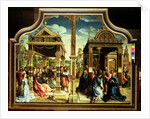 St. Thomas and St. Matthew Altarpiece, centre panel of triptych depicting scenes from the lifes of the two saints including St. Thomas's martyrdom, c.1515 by Bernard van Orley