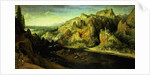Mountain Landscape with a surprise attack, c.1585 by Lucas van Valckenborch
