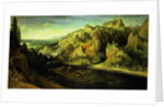 Mountain Landscape with a surprise attack, c.1585 by Lucas van Valckenborch