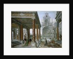 Cappricio of palace architecture with Figures Promenading, 1596 by Hans or Jan Vredeman de Vries
