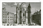 View of the Peterskirche, Vienna engraved by Johann Bernard Hattinger by Salomon Kleiner
