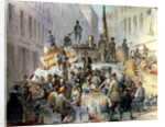Barricades in Marzstrasse, Vienna, 1848 by Edouard Ritter