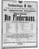 Poster advertising 'Die Fledermaus' by Johann Strauss the Younger by Austrian School