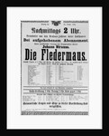 Poster advertising 'Die Fledermaus' by Johann Strauss the Younger by Austrian School