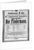 Poster advertising 'Die Fledermaus' by Johann Strauss the Younger by Austrian School