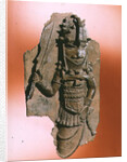 Plaque depicting the royal god Oba holding the eben sword in his right hand, dancing to honour his ancestors, Benin, possibly 16th century by Anonymous