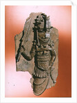 Plaque depicting the royal god Oba holding the eben sword in his right hand, dancing to honour his ancestors, Benin, possibly 16th century by Anonymous