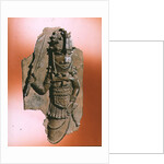 Plaque depicting the royal god Oba holding the eben sword in his right hand, dancing to honour his ancestors, Benin, possibly 16th century by Anonymous