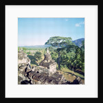 View from the monument showing balustrade surmounted with small stupa or dagobs, erected c.800 by Anonymous