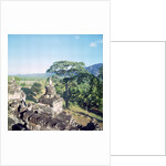 View from the monument showing balustrade surmounted with small stupa or dagobs, erected c.800 by Anonymous