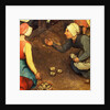 Children's Games: detail of a game throwing knuckle bones, 1560 by Pieter the Elder Bruegel