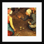 Children's Games: detail of a game throwing knuckle bones, 1560 by Pieter the Elder Bruegel