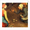 Children's Games: detail of a game throwing knuckle bones, 1560 by Pieter the Elder Bruegel