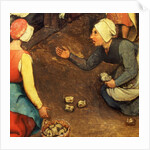 Children's Games: detail of a game throwing knuckle bones, 1560 by Pieter the Elder Bruegel