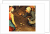 Children's Games: detail of a game throwing knuckle bones, 1560 by Pieter the Elder Bruegel